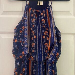 Halter long dress with slit